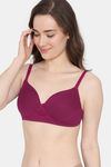 Zivame Padded Non Wired 3/4th Coverage Backless Bra - Beet Red — thumbnail 4